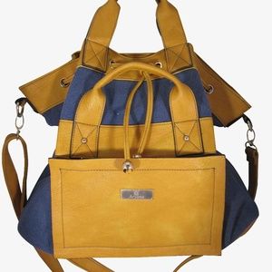 DESIGNER- BAG- SHOULDER- BAG- BLUE AND YELLOW